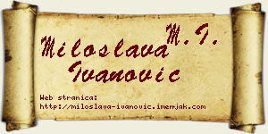 Miloslava Ivanović vizit kartica